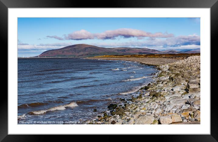 View of Black Combe Fell from Walney Island Framed Mounted Print by Michael Birch
