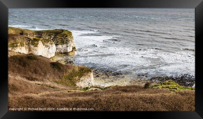 CLIFFS AT FLAMBOROUGH HEAD Framed Print by Michael Birch