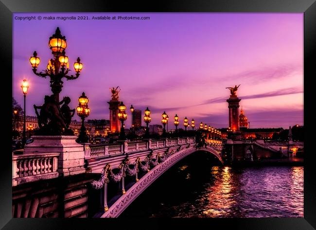 Bridge in France City Paris Framed Print by maka magnolia