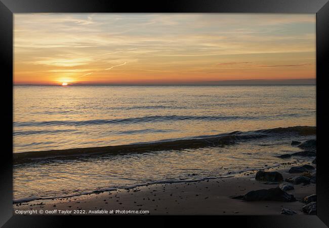 Sunrise at Walton on the Naze Framed Print by Geoff Taylor