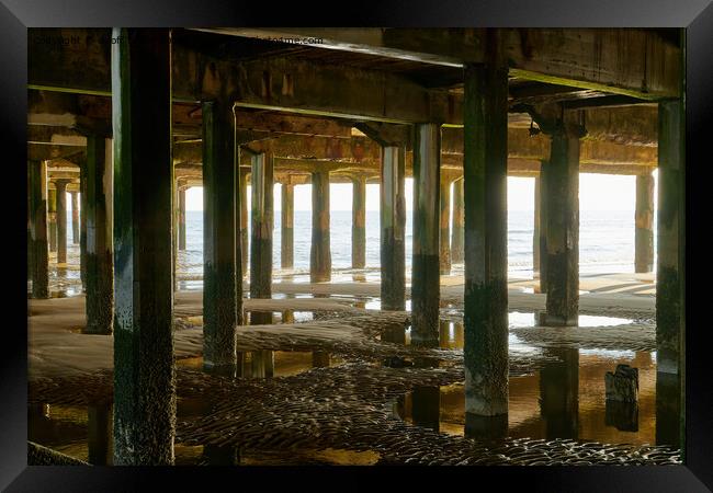 Reflections under the pier Framed Print by Geoff Taylor