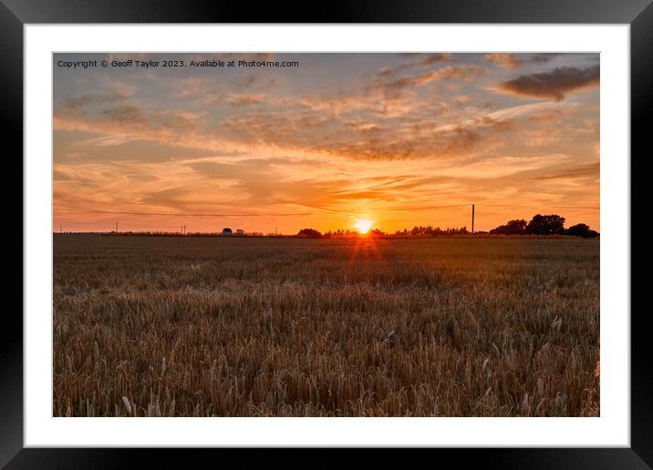 Golden sunset Framed Mounted Print by Geoff Taylor