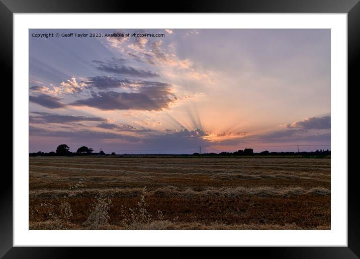 Rays from the sunset Framed Mounted Print by Geoff Taylor