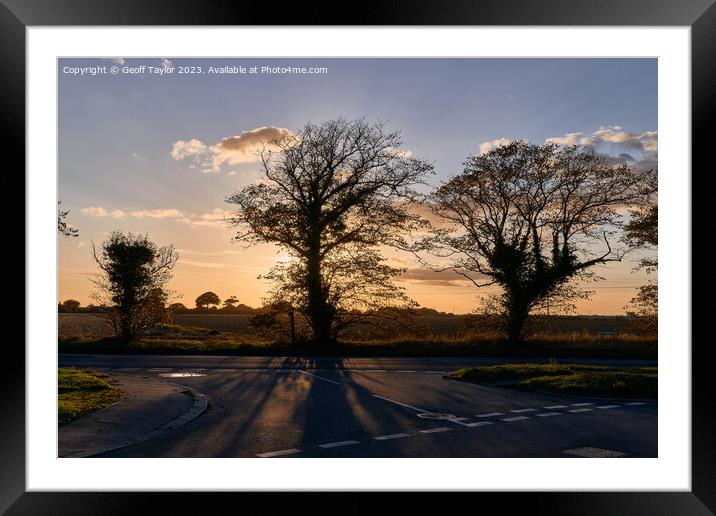 Sunset behind the tress Framed Mounted Print by Geoff Taylor