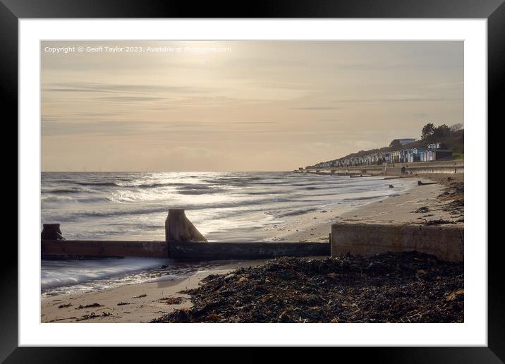 Frinton on Sea beach Framed Mounted Print by Geoff Taylor