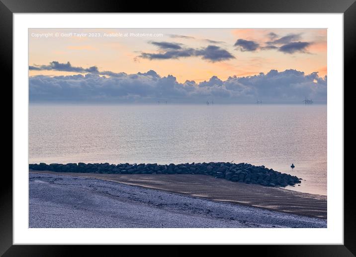 Frost on the beach Framed Mounted Print by Geoff Taylor
