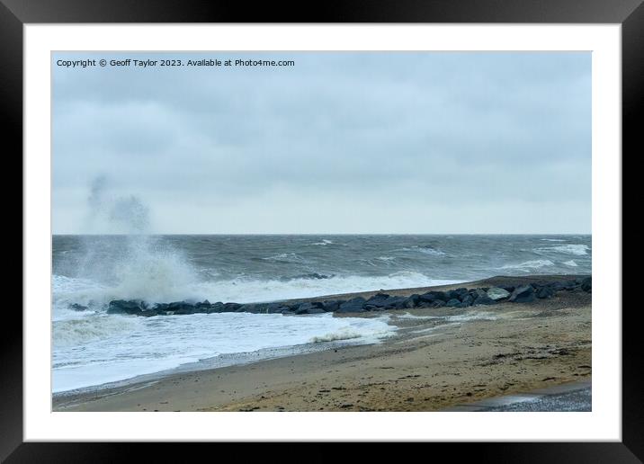 Holland on Sea storm Framed Mounted Print by Geoff Taylor