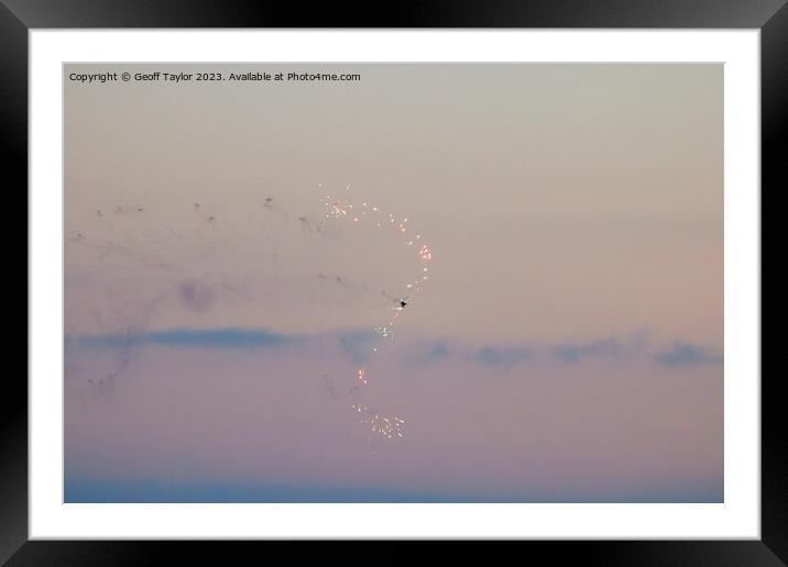 Night flying display Framed Mounted Print by Geoff Taylor