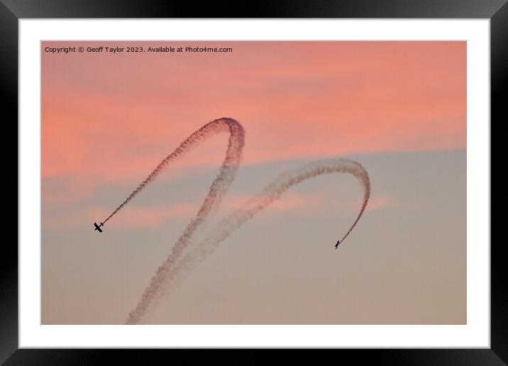 Night flying display Framed Mounted Print by Geoff Taylor
