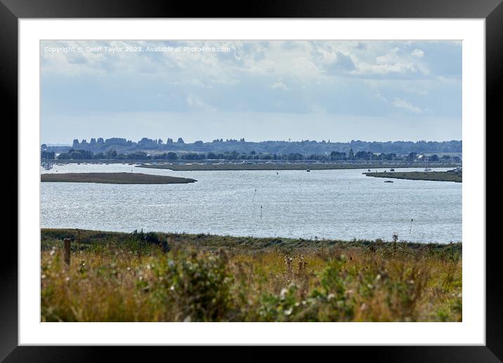 Brightlingsea creek moorings Framed Mounted Print by Geoff Taylor