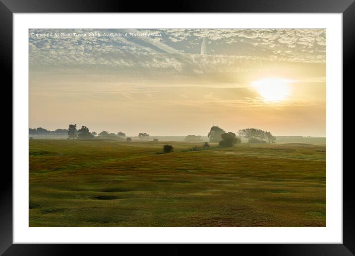 Frinton golf club in the mist Framed Mounted Print by Geoff Taylor
