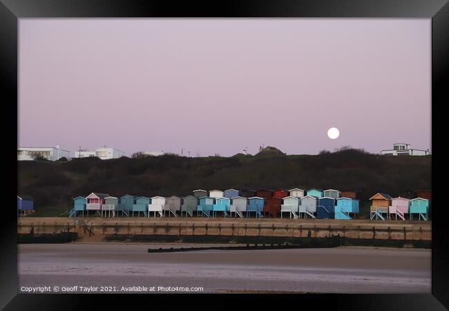 Moonset over Frinton on Sea Framed Print by Geoff Taylor