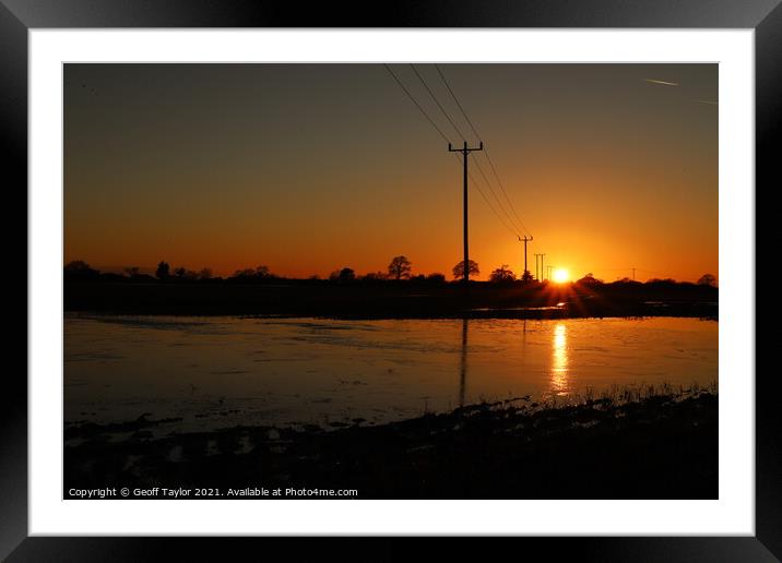 Winter sunset  Framed Mounted Print by Geoff Taylor
