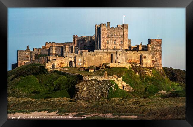 Bamburgh Castle, Northumberland Framed Print by Linda Webb