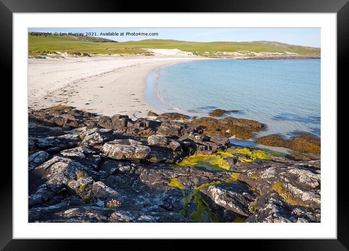 Sandy beach South Bay, Vatersay island, Barra, Outer Hebrides, Scotland, UK Framed Mounted Print by Ian Murray