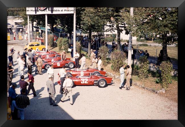 Ferrari Formula One racing cars Monza 1961 Framed Print by Ian Murray