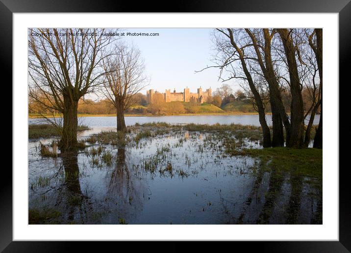 Framlingham Castle viewed over the Mere, Suffolk, England Framed Mounted Print by Ian Murray