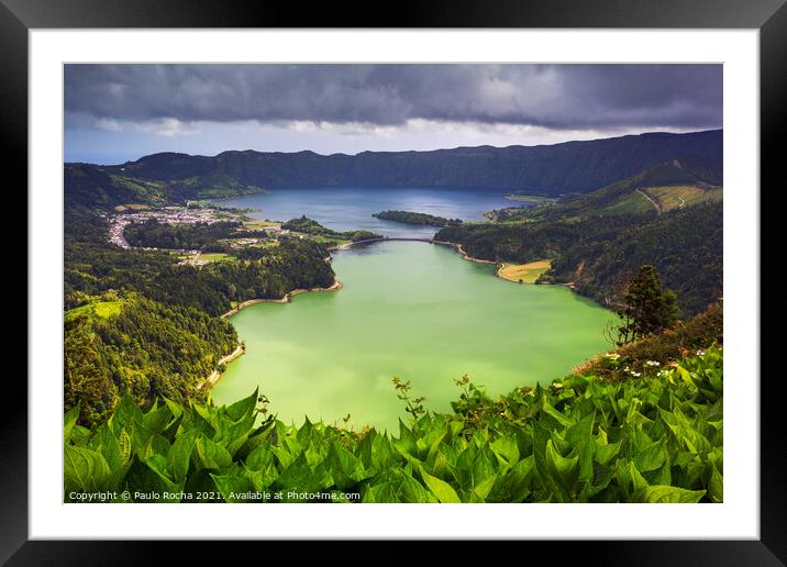 Sete cidades Lagoon, São Miguel, Azores Framed Mounted Print by Paulo Rocha