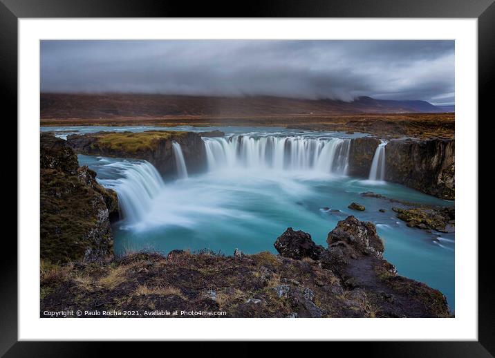 Godafoss waterfall in Iceland Framed Mounted Print by Paulo Rocha