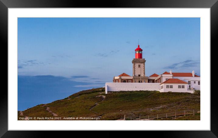 Lighthouse at Cape Cabo da Roca, Cascais, Portugal. Framed Mounted Print by Paulo Rocha