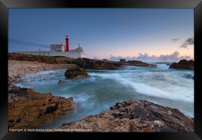 Lighthouse at Cape Cabo Raso, Cascais, Portugal. Framed Print by Paulo Rocha