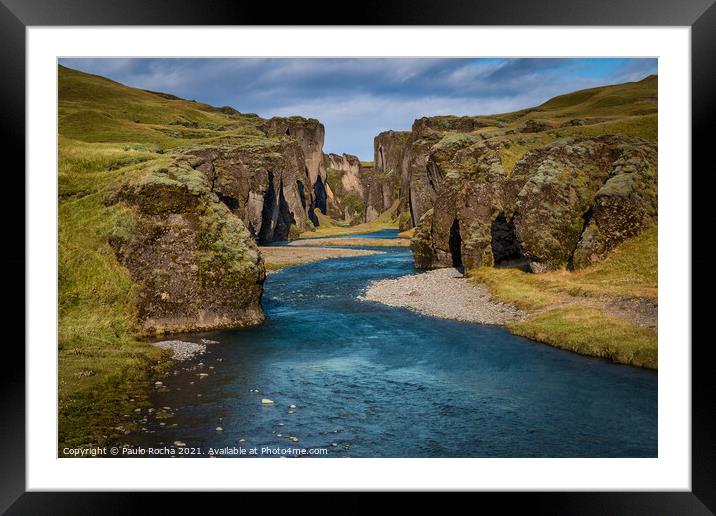 Fjadrargljufur canyon in Iceland Framed Mounted Print by Paulo Rocha