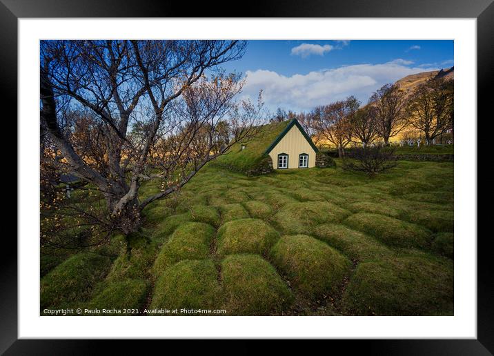 Hofskirkja church in Iceland Framed Mounted Print by Paulo Rocha