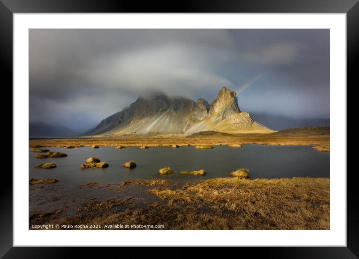 Eystrahorn mountain in Iceland Framed Mounted Print by Paulo Rocha