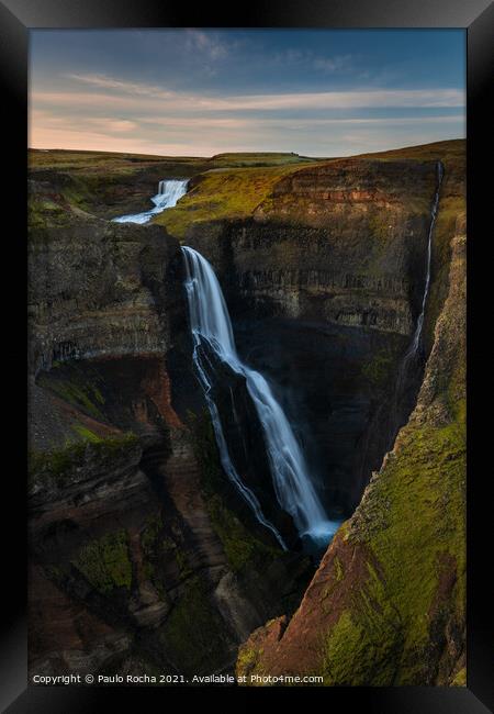 Granni waterfall in Iceland Framed Print by Paulo Rocha