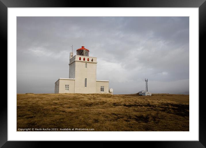 Dyrholaey lighthouse in south Iceland Framed Mounted Print by Paulo Rocha