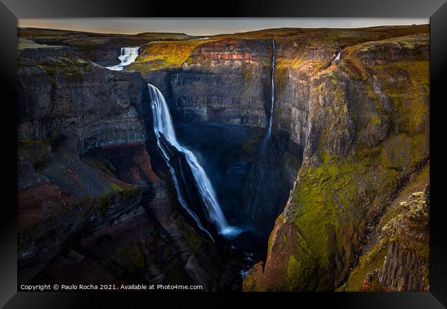 Granni waterfall in Iceland Framed Print by Paulo Rocha