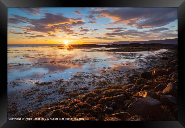 Sunset in Selvogur coastline, Iceland Framed Print by Paulo Rocha