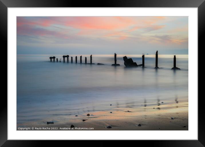 Long exposure image with broken pillar stucture Framed Mounted Print by Paulo Rocha