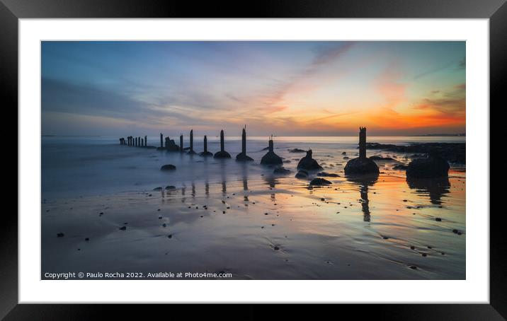 Long exposure image with broken pillar stucture Framed Mounted Print by Paulo Rocha