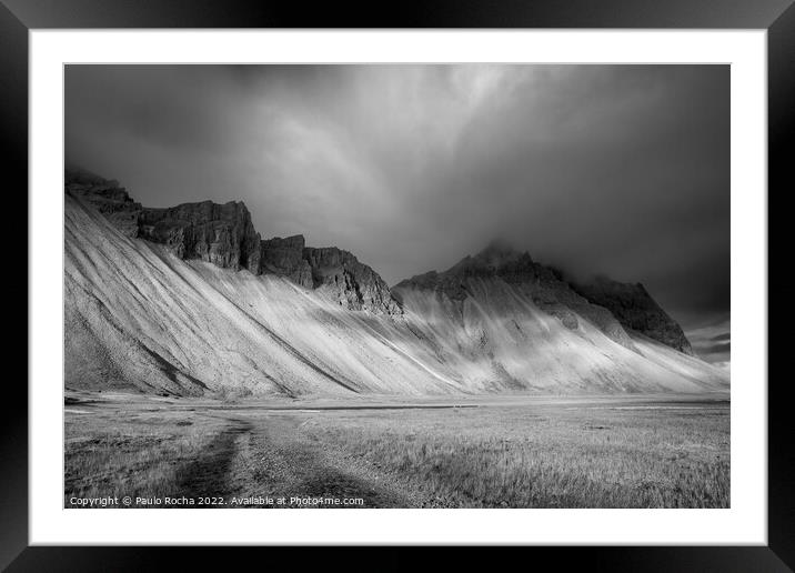 Vestrahorn mountain in Iceland Framed Mounted Print by Paulo Rocha