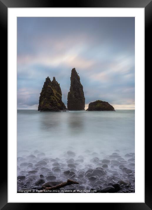Sea stacks at Alagoa Bay, Flores Island Framed Mounted Print by Paulo Rocha