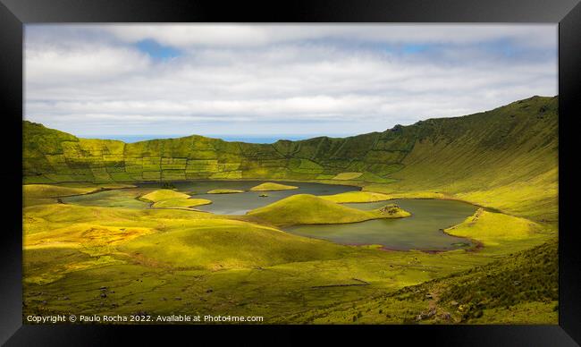 Caldeirao crater, Corvo island, Azores Framed Print by Paulo Rocha