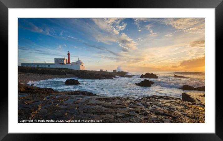Lighthouse at Cape Cabo Raso, Cascais, Portugal. Framed Mounted Print by Paulo Rocha
