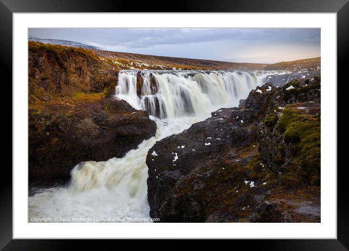 Kolufossar waterfall in Kolugljufur Iceland Framed Mounted Print by Paulo Rocha