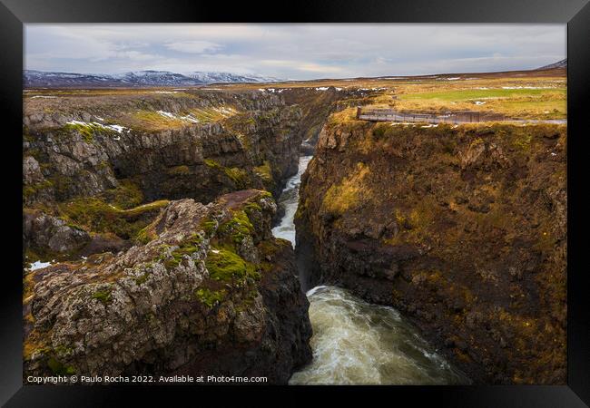 Kolugljufur Canyon, Bakkavegur, Iceland Framed Print by Paulo Rocha