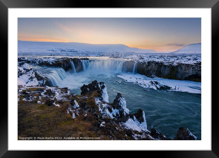 Godafoss waterfall in Iceland Framed Mounted Print by Paulo Rocha