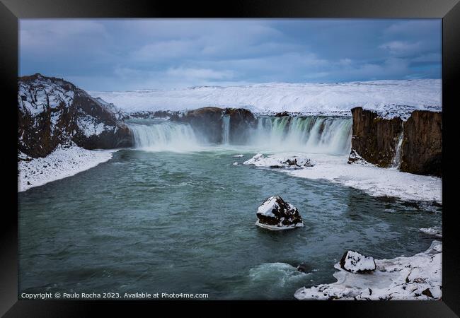 Godafoss waterfall in Iceland Framed Print by Paulo Rocha