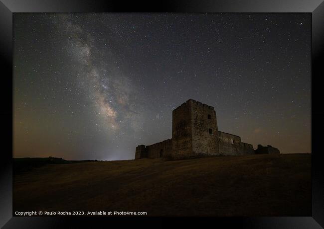Valongo Castle Évora, under night sky Framed Print by Paulo Rocha
