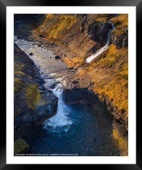 Benefoss waterfall in northern Iceland Framed Mounted Print by Paulo Rocha