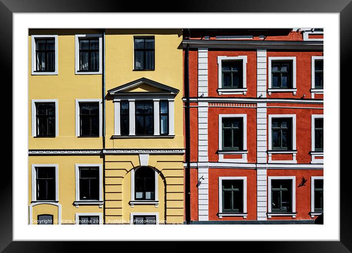 Colorful buildings Framed Mounted Print by Maria Vonotna
