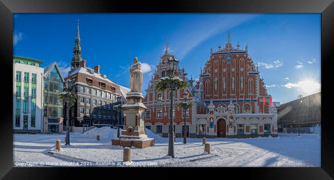 Town hall square in Riga, Latvia.  Framed Print by Maria Vonotna