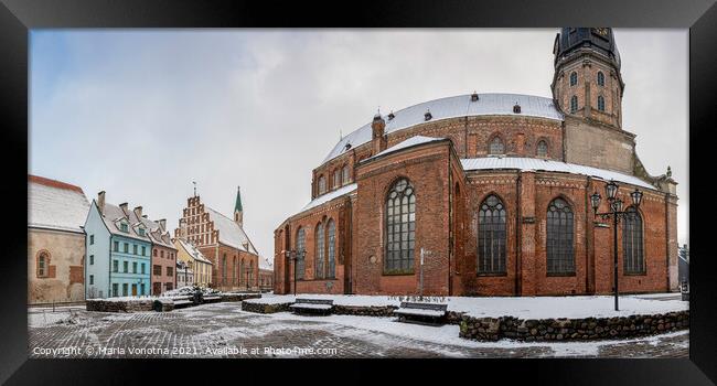 Saint Peter's Church in Riga, Latvia Framed Print by Maria Vonotna