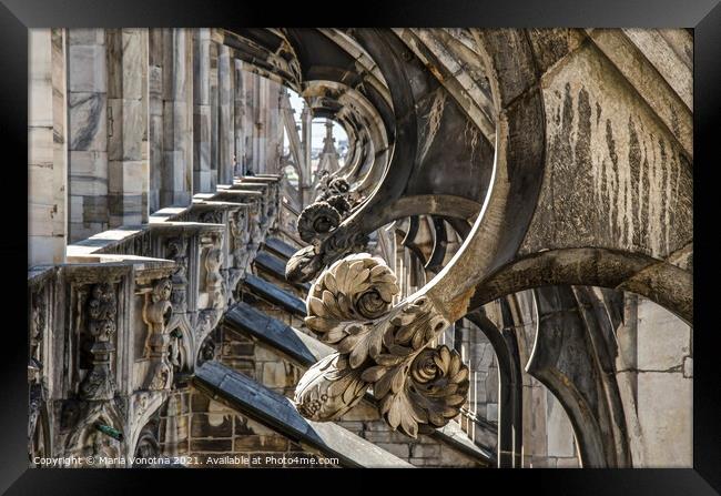Decoration of the Duomo Cathedral Framed Print by Maria Vonotna