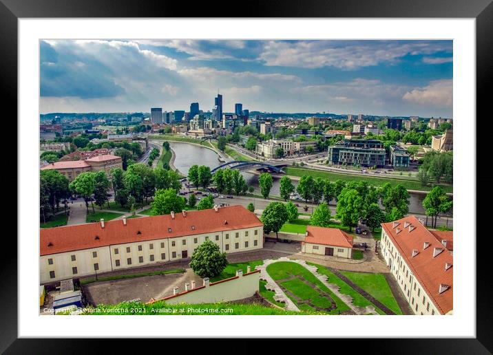 Aerial view of Vilnius, Lithuania Framed Mounted Print by Maria Vonotna
