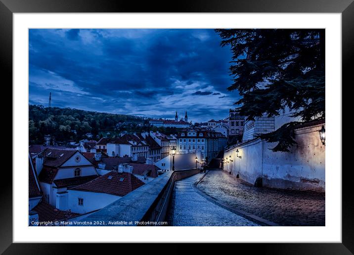Evening in Prague Framed Mounted Print by Maria Vonotna